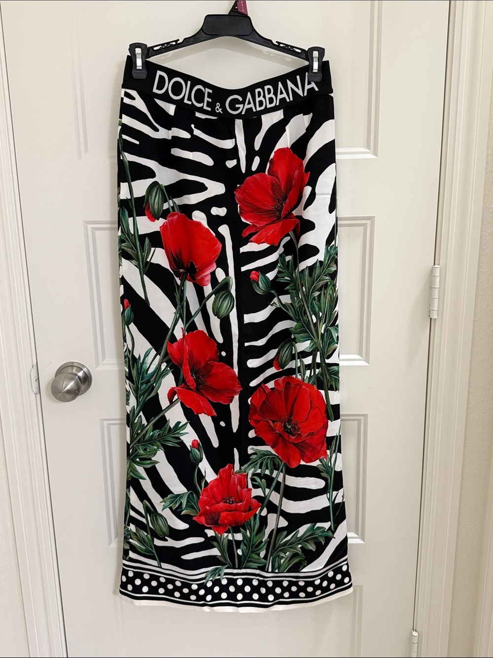 Dolce & Gabbana Zebra poppy print Maxi Skirt